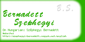 bernadett szephegyi business card