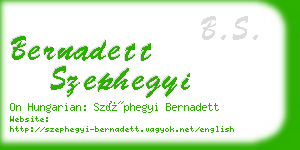 bernadett szephegyi business card